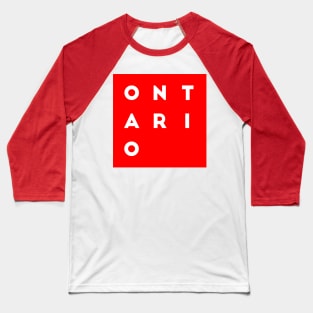 Ontario | Red square, white letters | Canada Baseball T-Shirt